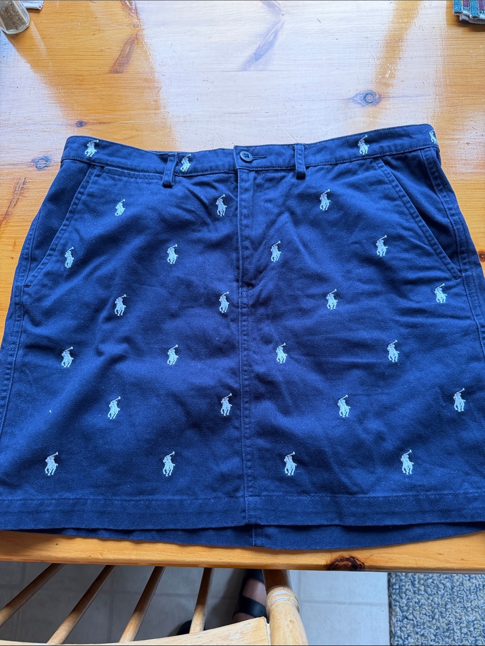 Ralph Lauren Navy Mini Skirt with White Polo Embroidery